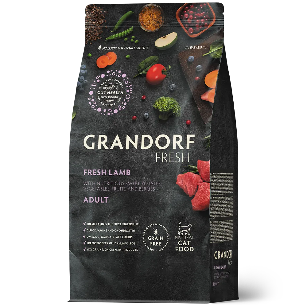 GRANDORF Fresh Cat ADULT Lamb&Sweet Potato (Свежее мясо ягненка с бататом для кошек) 400 г