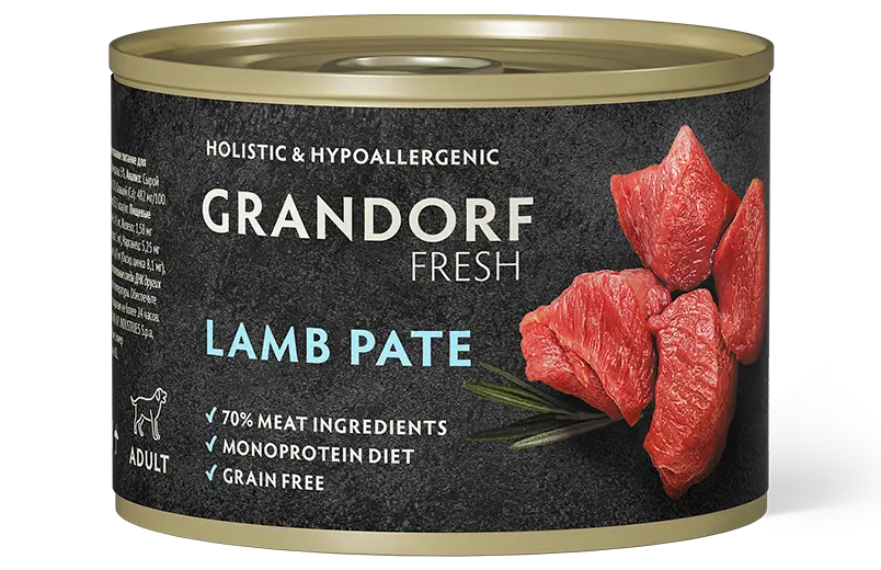 Консервы для собак GRANDORF FRESH Паштет из ягненка 200 г