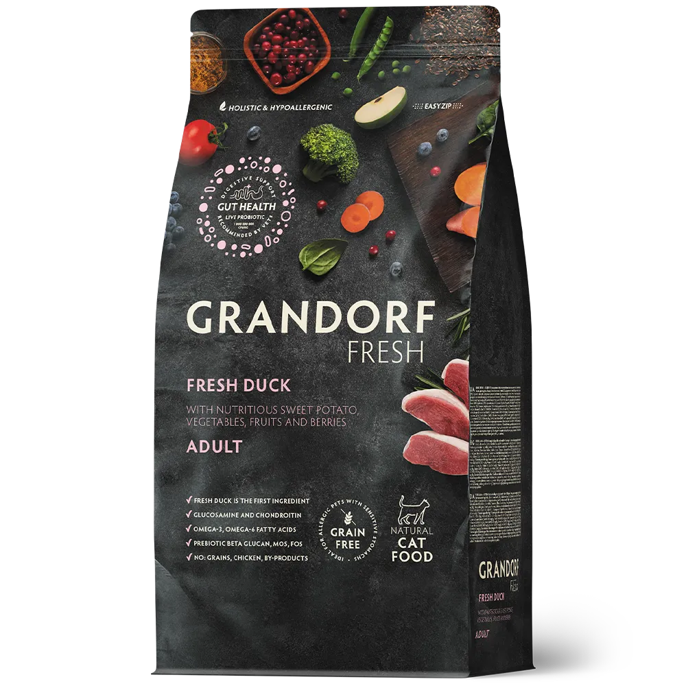 GRANDORF Fresh Cat ADULT Duck&Sweet Potato (Свежее мясо утки с бататом для кошек) 400 г
