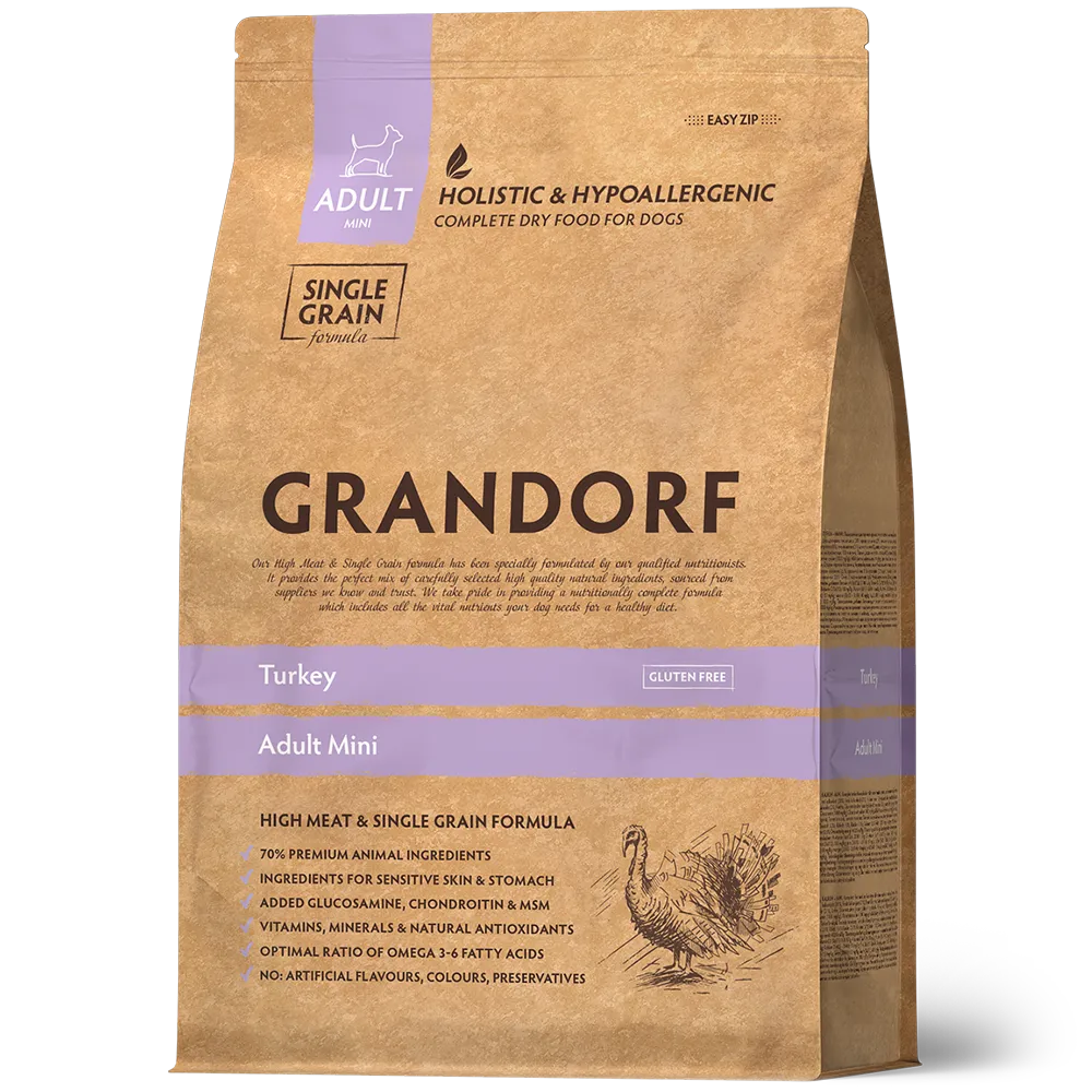 GRANDORF DOG Turkey MINI (индейка для собак мини пород)  3 кг.