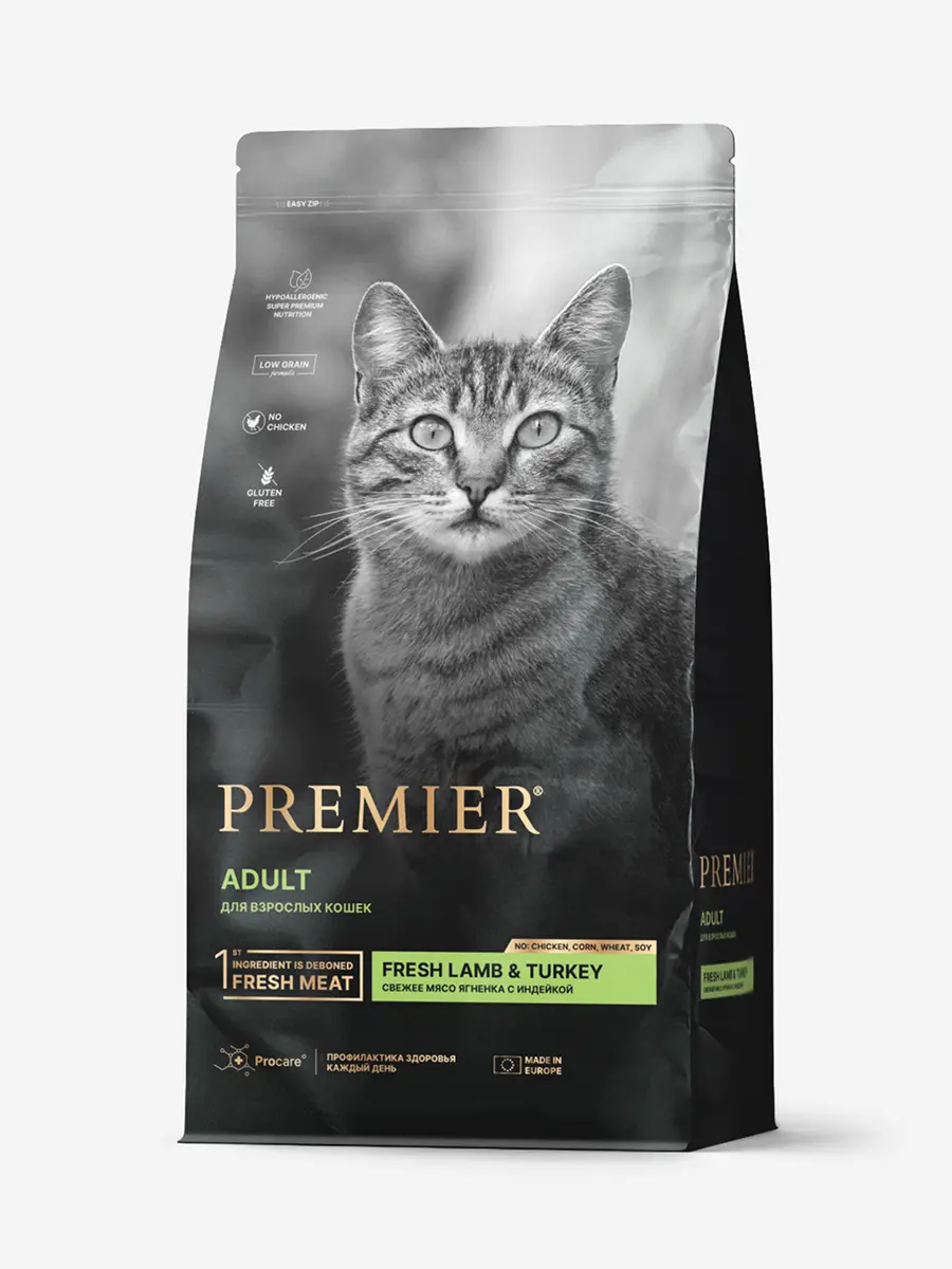 Premier Cat Lamb&Turkey ADULT (Свежее мясо ягненка с индейкой для кошек) 400 г
