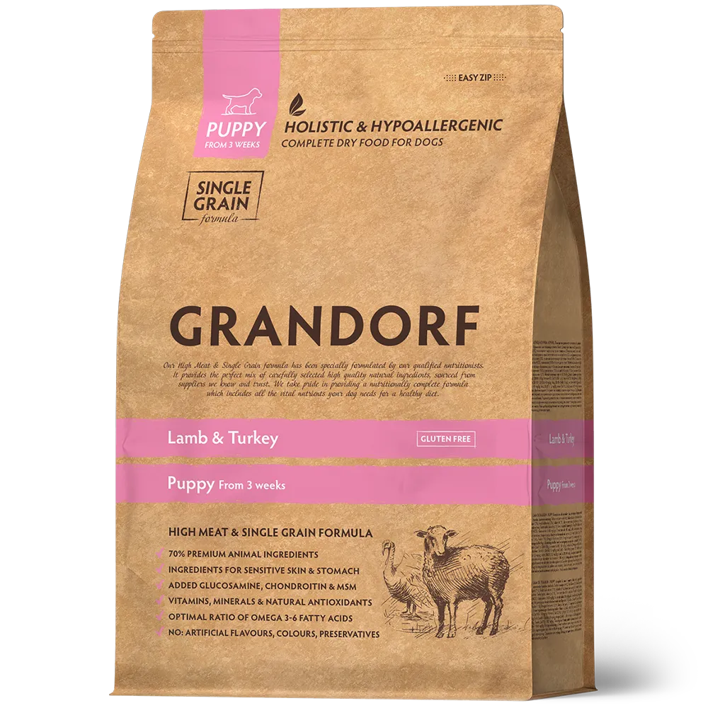 GRANDORF DOG Lamb&Turkey PUPPY (ягнёнок с индейкой для щенков) 1 кг.