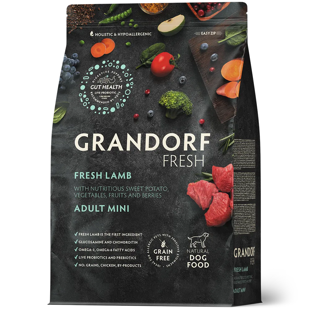 GRANDORF Fresh Dog Adult MINI Lamb&Sweet Potato (Свежее мясо ягненка с бататом для собак мелких пород) 1 кг