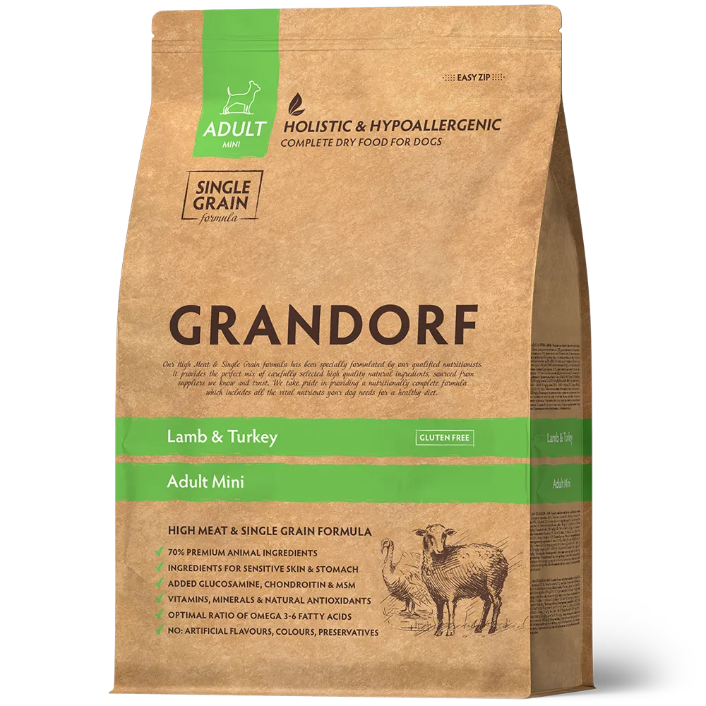 GRANDORF DOG Lamb&Turkey MINI (ягнёнок с индейкой для собак мини пород)  1 кг.
