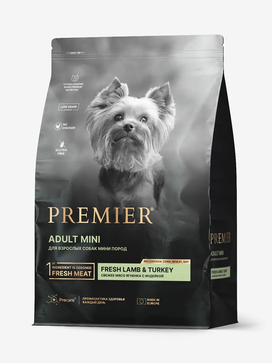 Premier Dog Lamb&Turkey ADULT Mini (Свежее мясо ягненка с индейкой для собак мелких пород) 1 кг