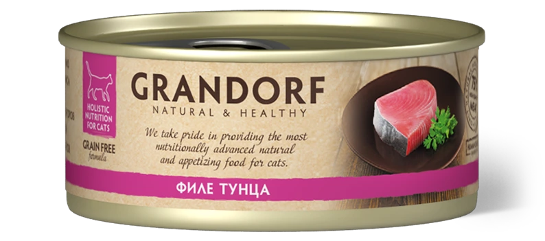 Консервы для кошек GRANDORF Филе тунца 70 гр.