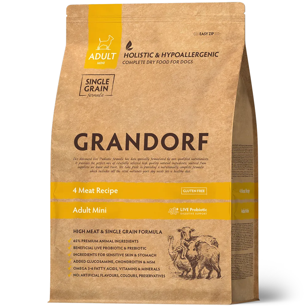 GRANDORF DOG 4 Meat PROBIOTIC MINI (4 мяса с пробиотиками для мини пород)  1 кг.