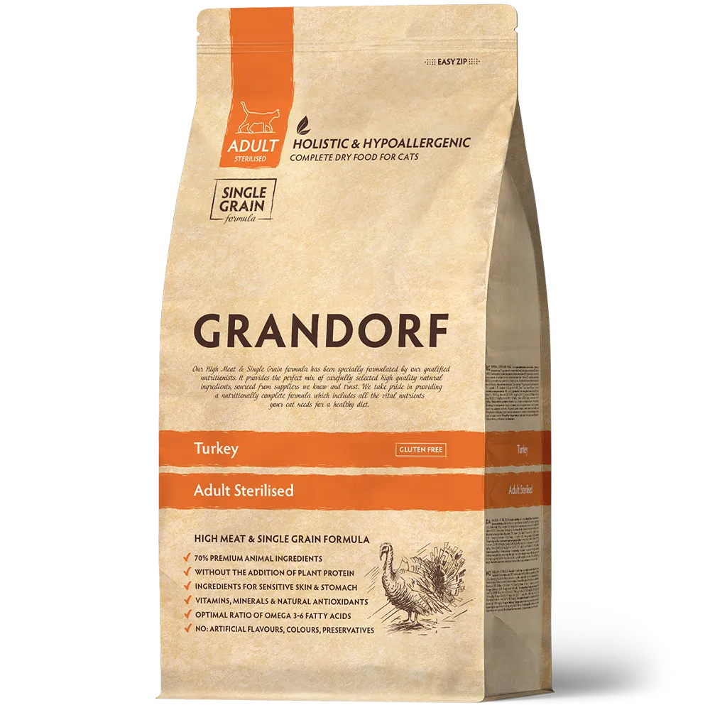 GRANDORF CAT Turkey STERILISED (Индейка для стерилизованных кошек) 2 кг.