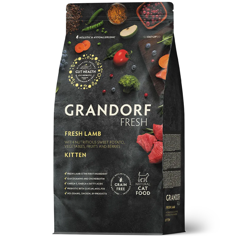 GRANDORF Fresh Cat KITTEN Lamb&Sweet Potato (Свежее мясо ягненка с бататом для котят) 400 г